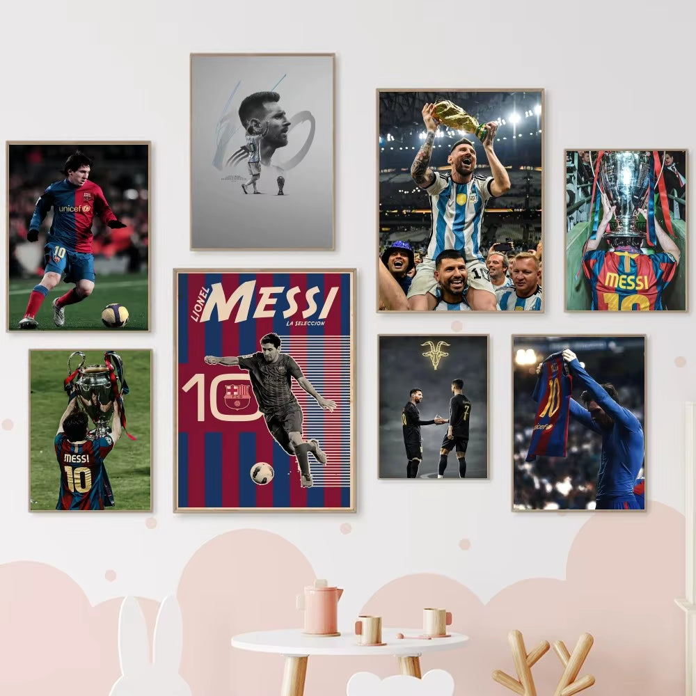 CUADRO DECORACIÓN -EL MEJOR JUGADOR DE TODOS LOS TIEMPOS- MESSI 10ARGENTINA/BARCELONA