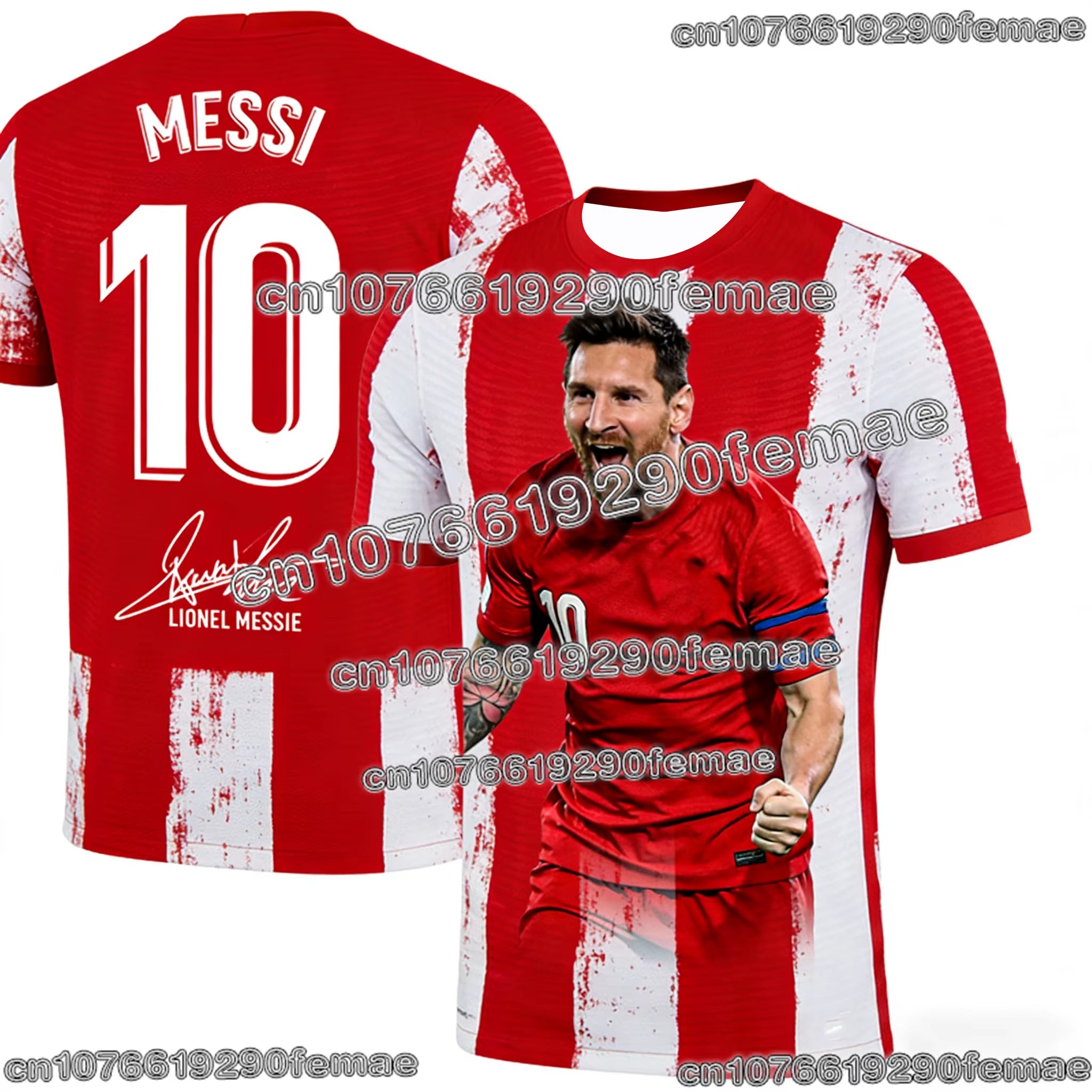 Messi #10 AI Soccer Jersey for Kids and Adults Stylish and Breathable Training Tee for Summer Sports and Casual Activities