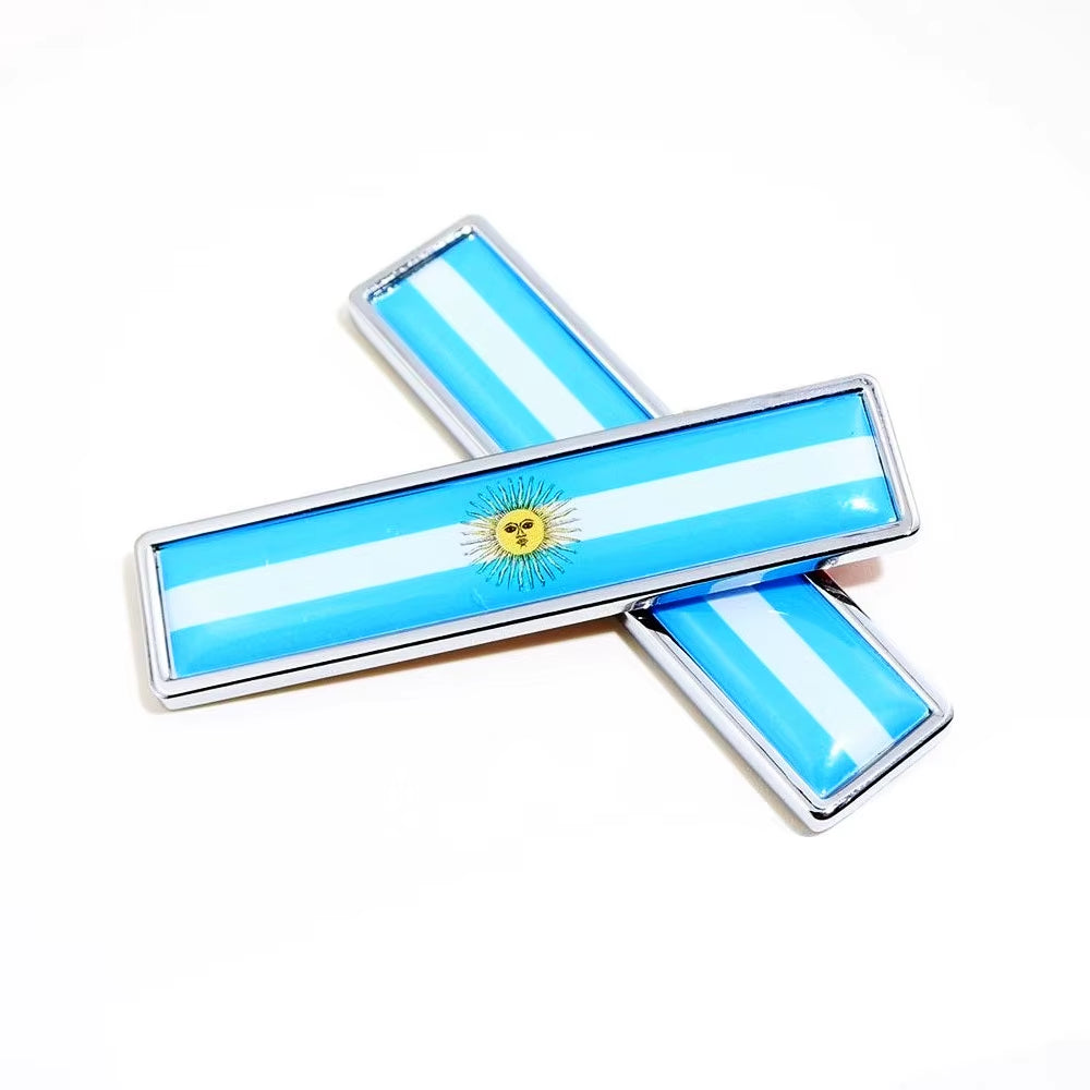 1Pair Country National Flag Argentina Metal Stickers Car Styling Motorcycle Accessories Badge Label Emblem Car Stickers