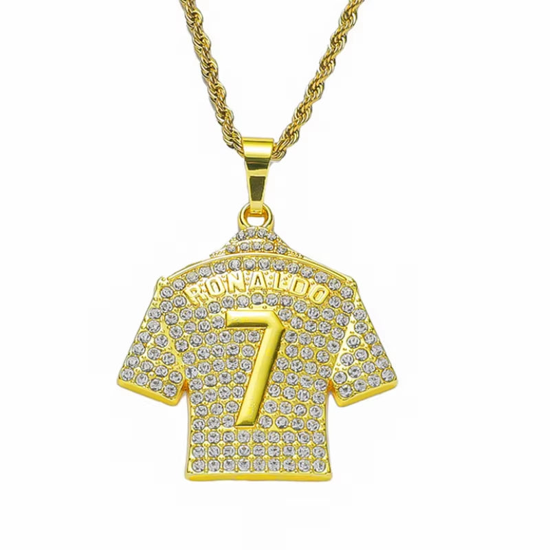 Lionel Messi 10 Jersey Pendant Chain Necklace for Men Boy Soccer Fan Football Hip Hop Jewelry Messi Accessories