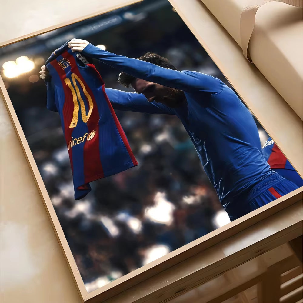 CUADRO DECORACIÓN -EL MEJOR JUGADOR DE TODOS LOS TIEMPOS- MESSI 10ARGENTINA/BARCELONA