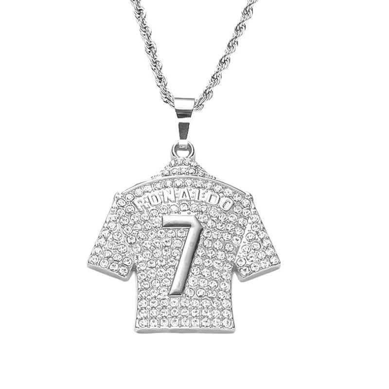 Lionel Messi 10 Jersey Pendant Chain Necklace for Men Boy Soccer Fan Football Hip Hop Jewelry Messi Accessories
