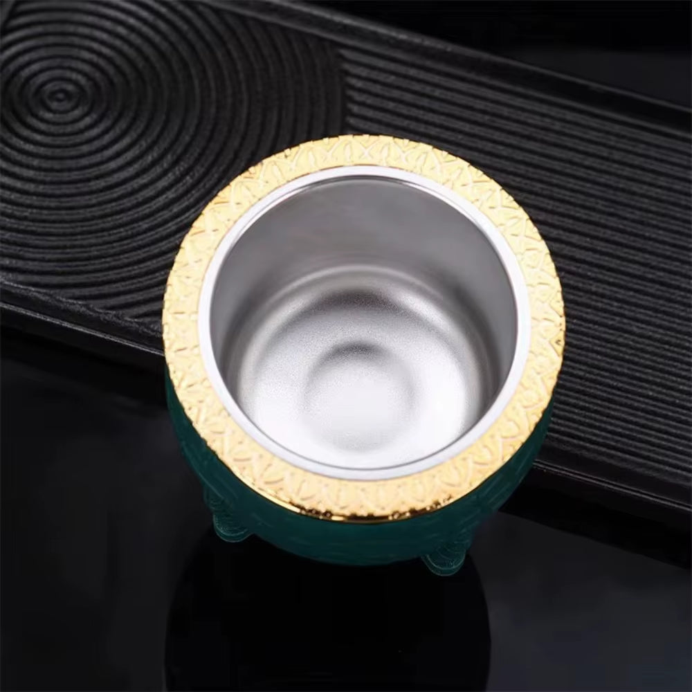 Hot Sale 260Ml Mate Cup Stainless Steel Double-Layer Insulated Cup Turtle Shell Texture Eggshell Cup Yerba Mate Tea