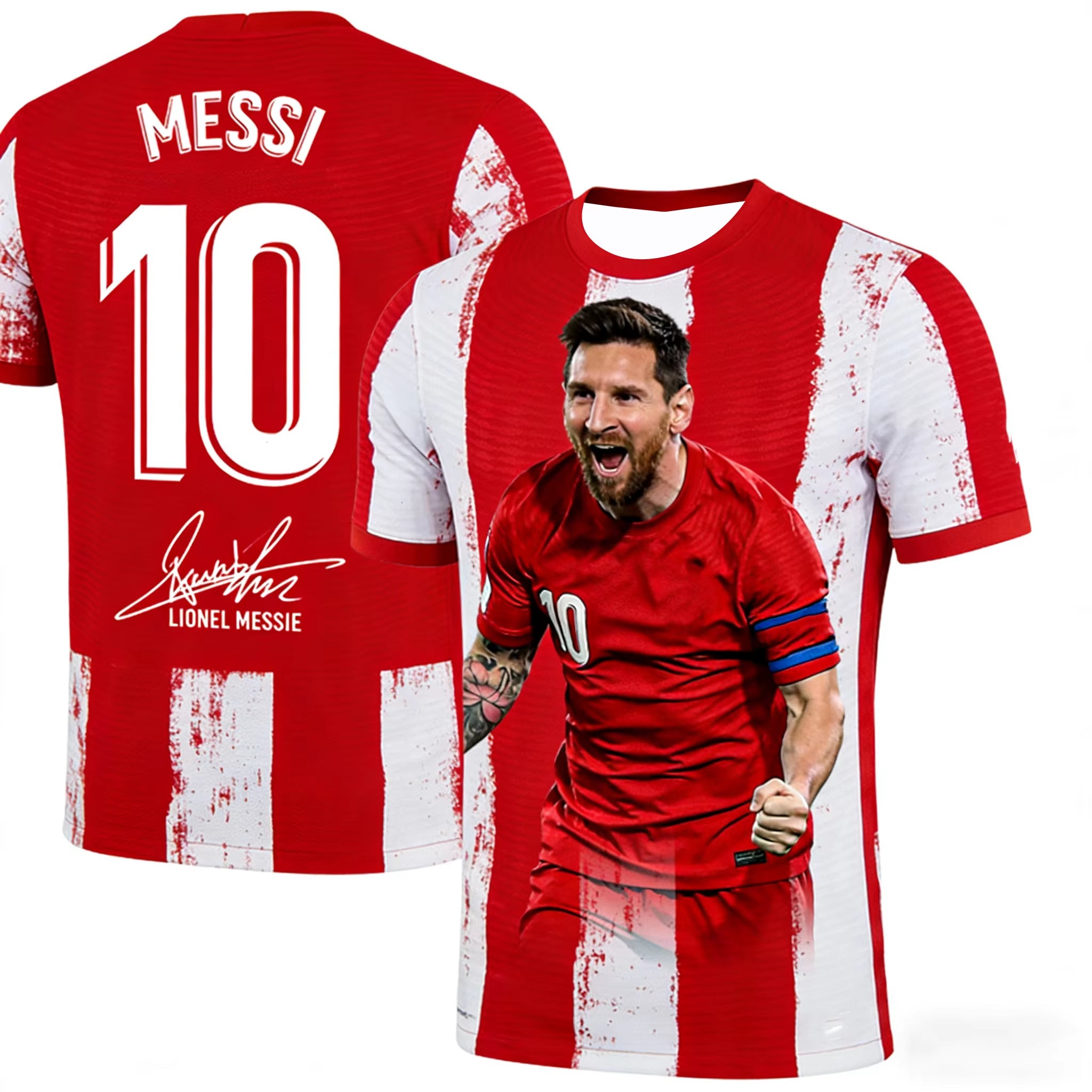 Messi #10 AI Soccer Jersey for Kids and Adults Stylish and Breathable Training Tee for Summer Sports and Casual Activities