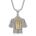 Lionel Messi 10 Jersey Pendant Chain Necklace for Men Boy Soccer Fan Football Hip Hop Jewelry Messi Accessories