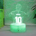 3D Illusion Night Light Messi 7 Color/16 Color Gradient Touch Switch LED Night Light Table Lamp (Crackle White)