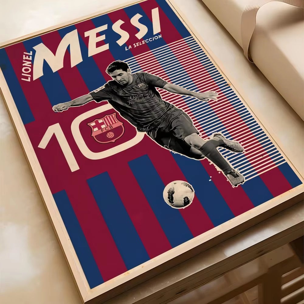 CUADRO DECORACIÓN -EL MEJOR JUGADOR DE TODOS LOS TIEMPOS- MESSI 10ARGENTINA/BARCELONA