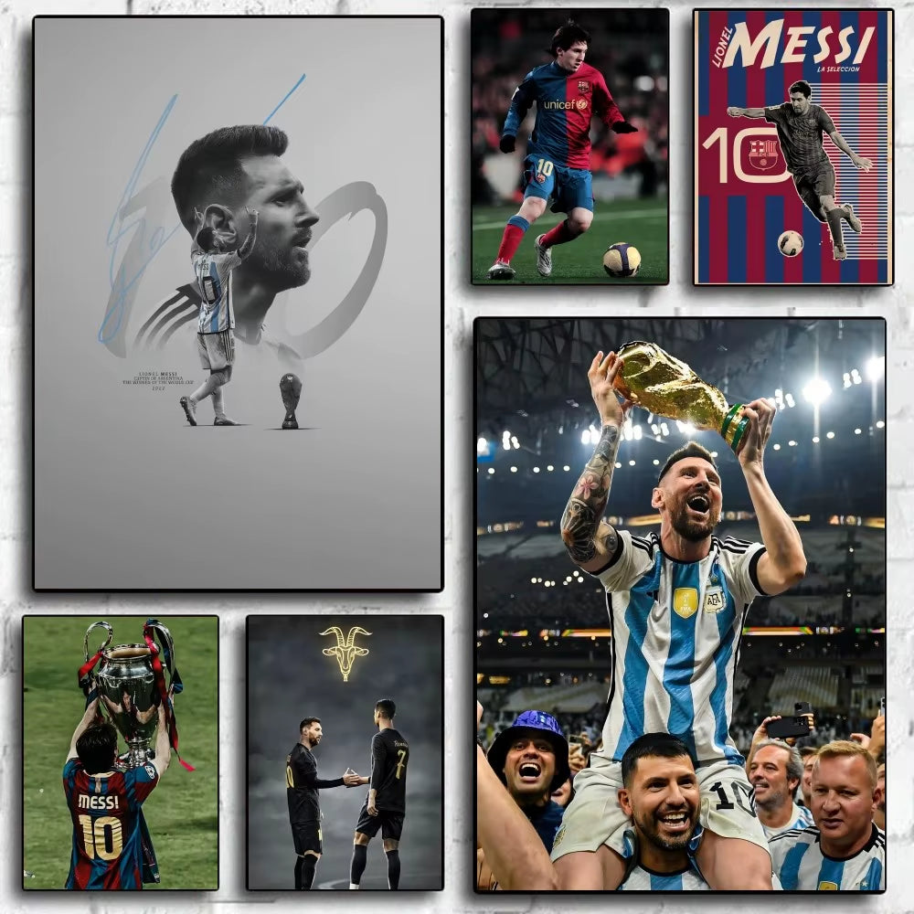 CUADRO DECORACIÓN -EL MEJOR JUGADOR DE TODOS LOS TIEMPOS- MESSI 10ARGENTINA/BARCELONA
