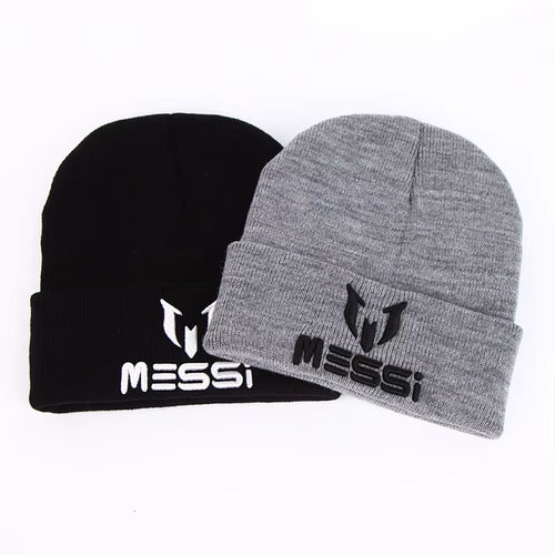 2024 New Soccer Messi Fans Hat Women Men Skullies Black Gray Women Beanie Whiter Hats Beanies Warm Knitted Hat Wool Cap Gorros