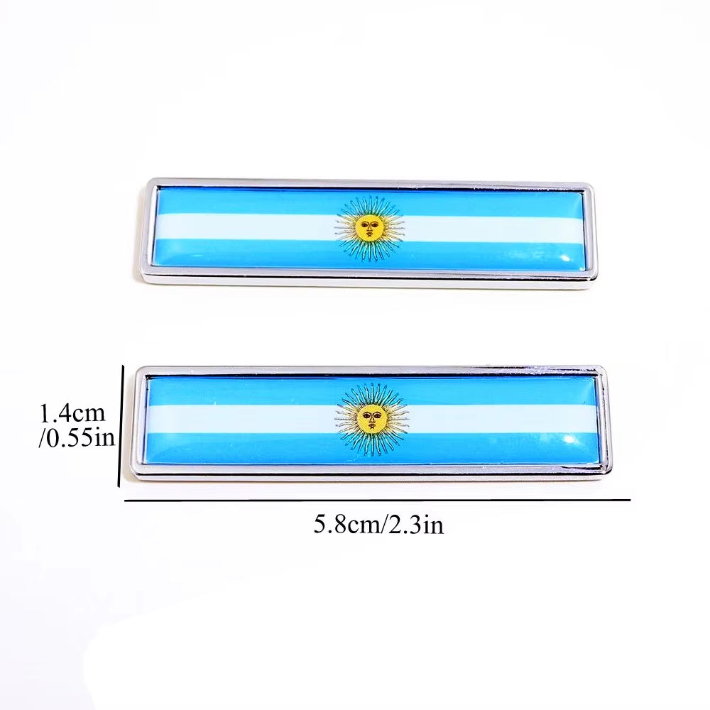 1Pair Country National Flag Argentina Metal Stickers Car Styling Motorcycle Accessories Badge Label Emblem Car Stickers