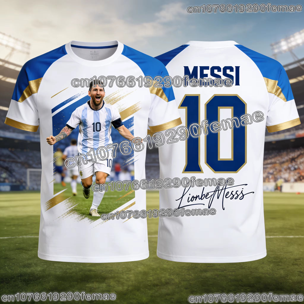 Messi #10 AI Soccer Jersey for Kids and Adults Stylish and Breathable Training Tee for Summer Sports and Casual Activities