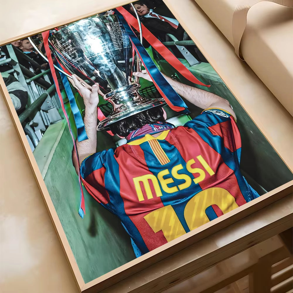 CUADRO DECORACIÓN -EL MEJOR JUGADOR DE TODOS LOS TIEMPOS- MESSI 10ARGENTINA/BARCELONA