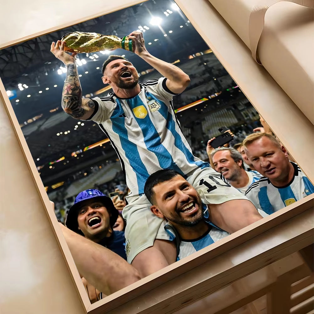 CUADRO DECORACIÓN -EL MEJOR JUGADOR DE TODOS LOS TIEMPOS- MESSI 10ARGENTINA/BARCELONA