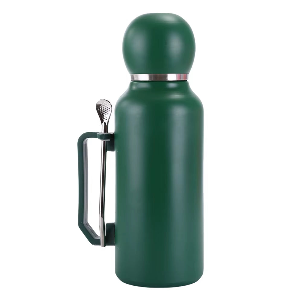 1300Ml Insulated Bottle for Yerba Mate, Double-Walled Yerba Mate Thermos W/ Detachable Cup & Bombilla Straw Combo Set - Portable