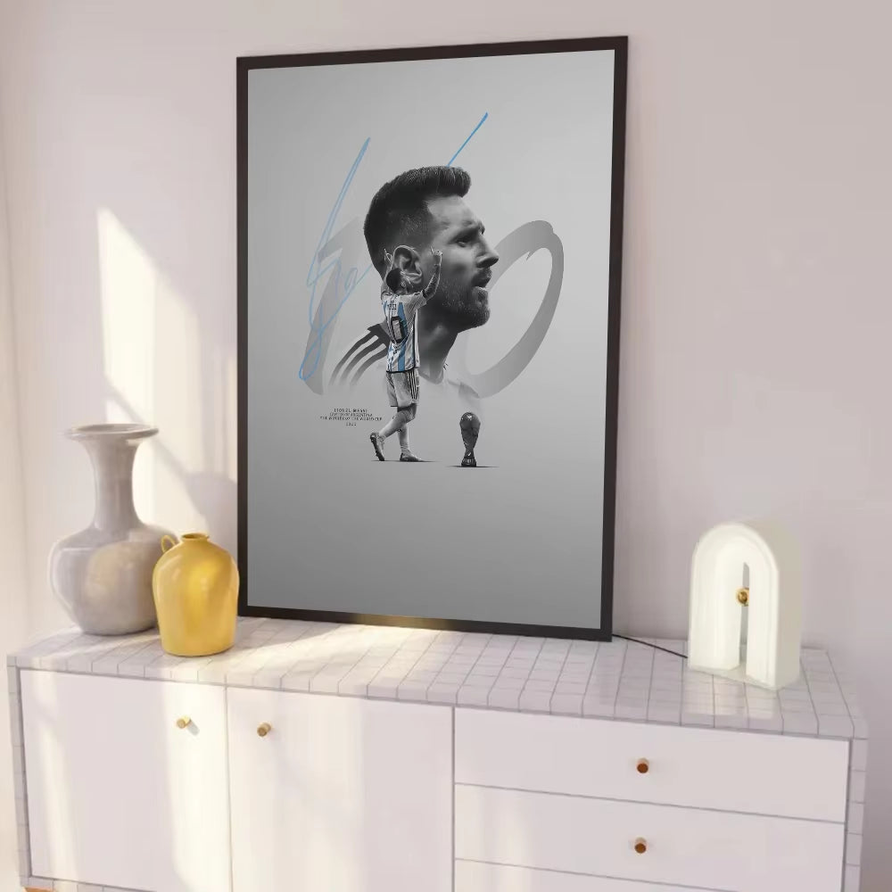 CUADRO DECORACIÓN -EL MEJOR JUGADOR DE TODOS LOS TIEMPOS- MESSI 10ARGENTINA/BARCELONA