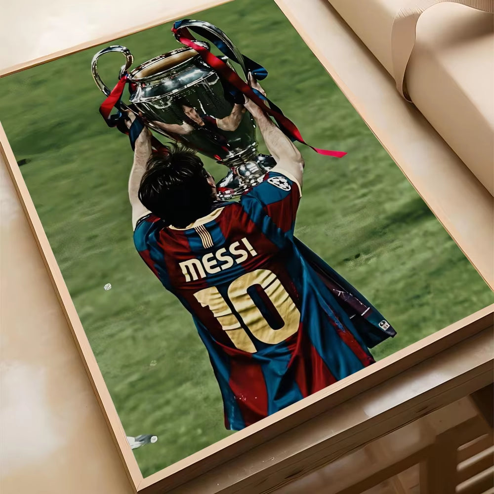 CUADRO DECORACIÓN -EL MEJOR JUGADOR DE TODOS LOS TIEMPOS- MESSI 10ARGENTINA/BARCELONA