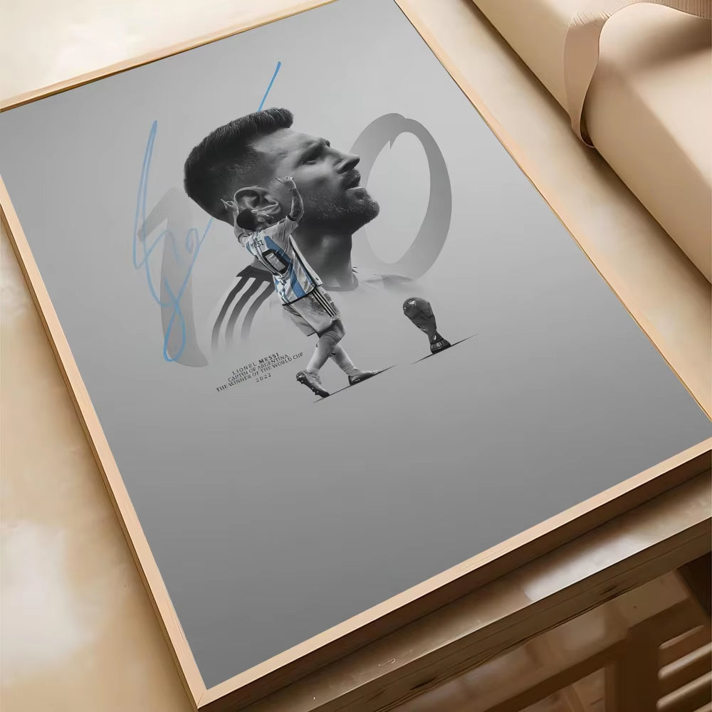 CUADRO DECORACIÓN -EL MEJOR JUGADOR DE TODOS LOS TIEMPOS- MESSI 10ARGENTINA/BARCELONA