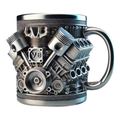 Taza Térmica Motor V8 3D - Regalo Perfecto para Amantes del Motor