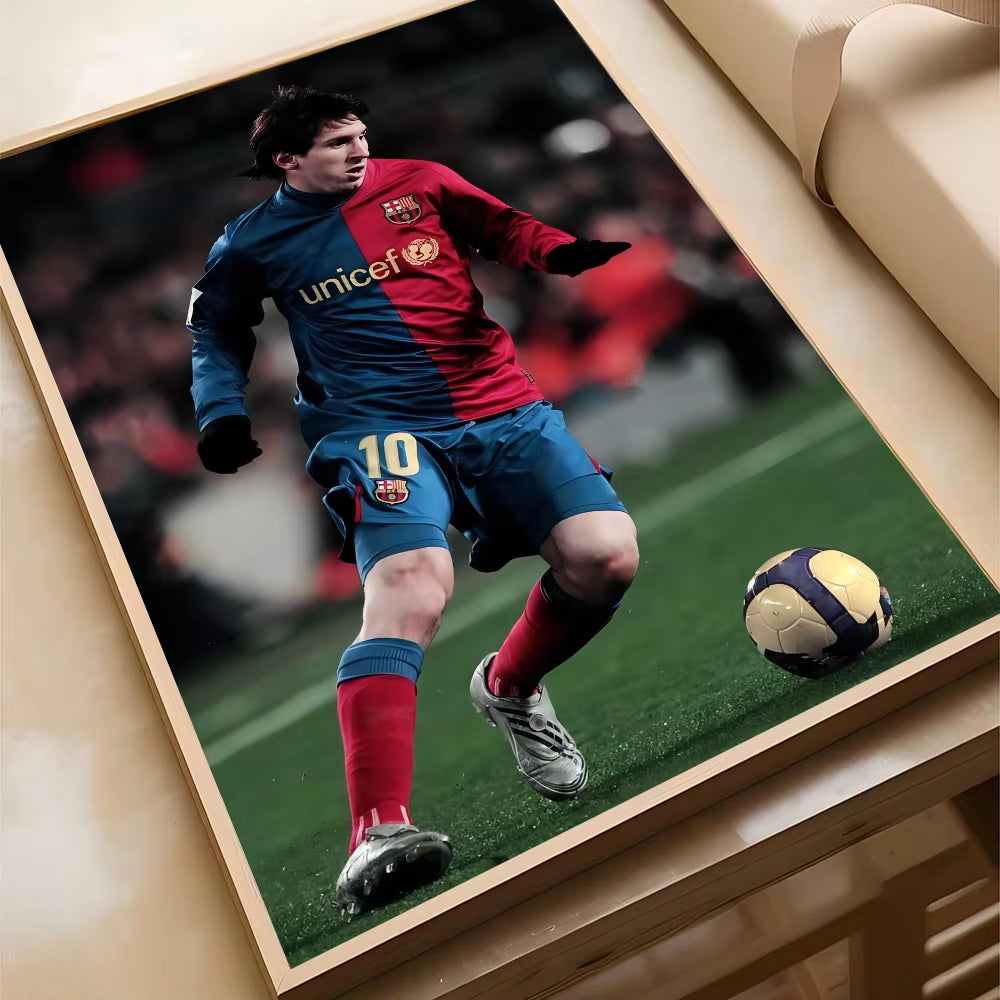 CUADRO DECORACIÓN -EL MEJOR JUGADOR DE TODOS LOS TIEMPOS- MESSI 10ARGENTINA/BARCELONA