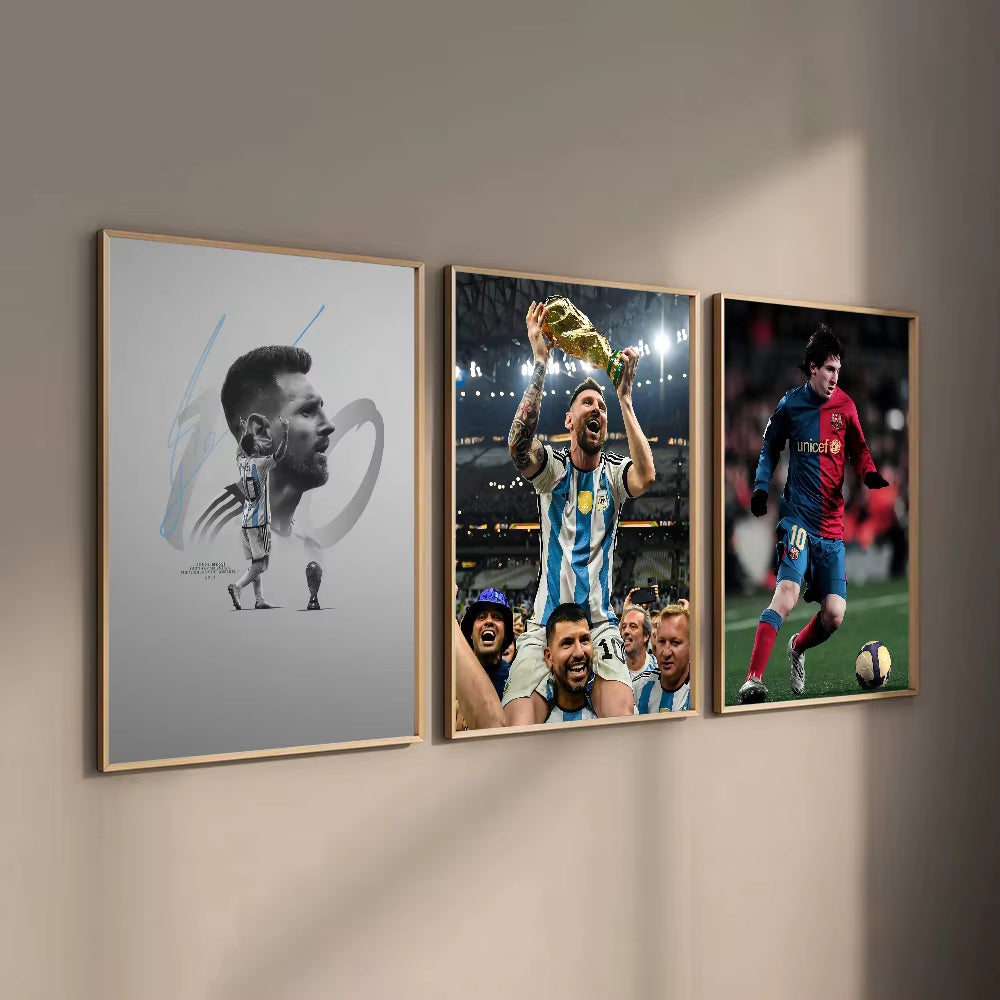 CUADRO DECORACIÓN -EL MEJOR JUGADOR DE TODOS LOS TIEMPOS- MESSI 10ARGENTINA/BARCELONA