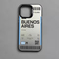 Argentina Board Pass Ticket Phone Case for Iphone 16 15 14 13 12 11 Pro Max Black Matte Multicolor Laser Metallic Aurora Funda