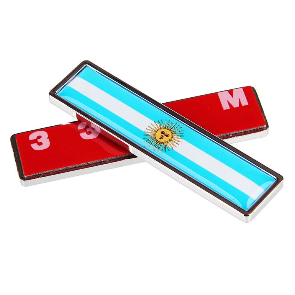 1Pair Country National Flag Argentina Metal Stickers Car Styling Motorcycle Accessories Badge Label Emblem Car Stickers