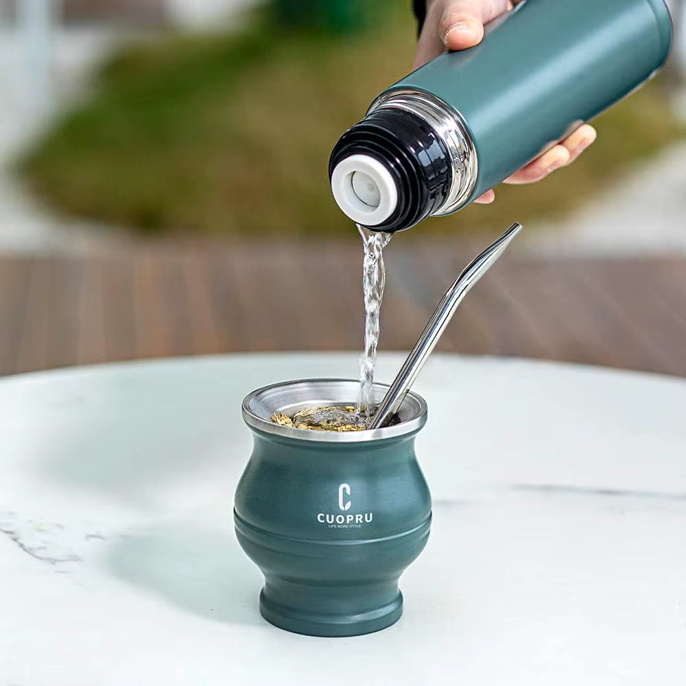 Yerba Mate Cup Bombilla Set - the 5 in 1 Yerba Mate Set Includes a Modern Mate Cup, Yerba Mate Shaper Set, Bombilla Mate (Set)