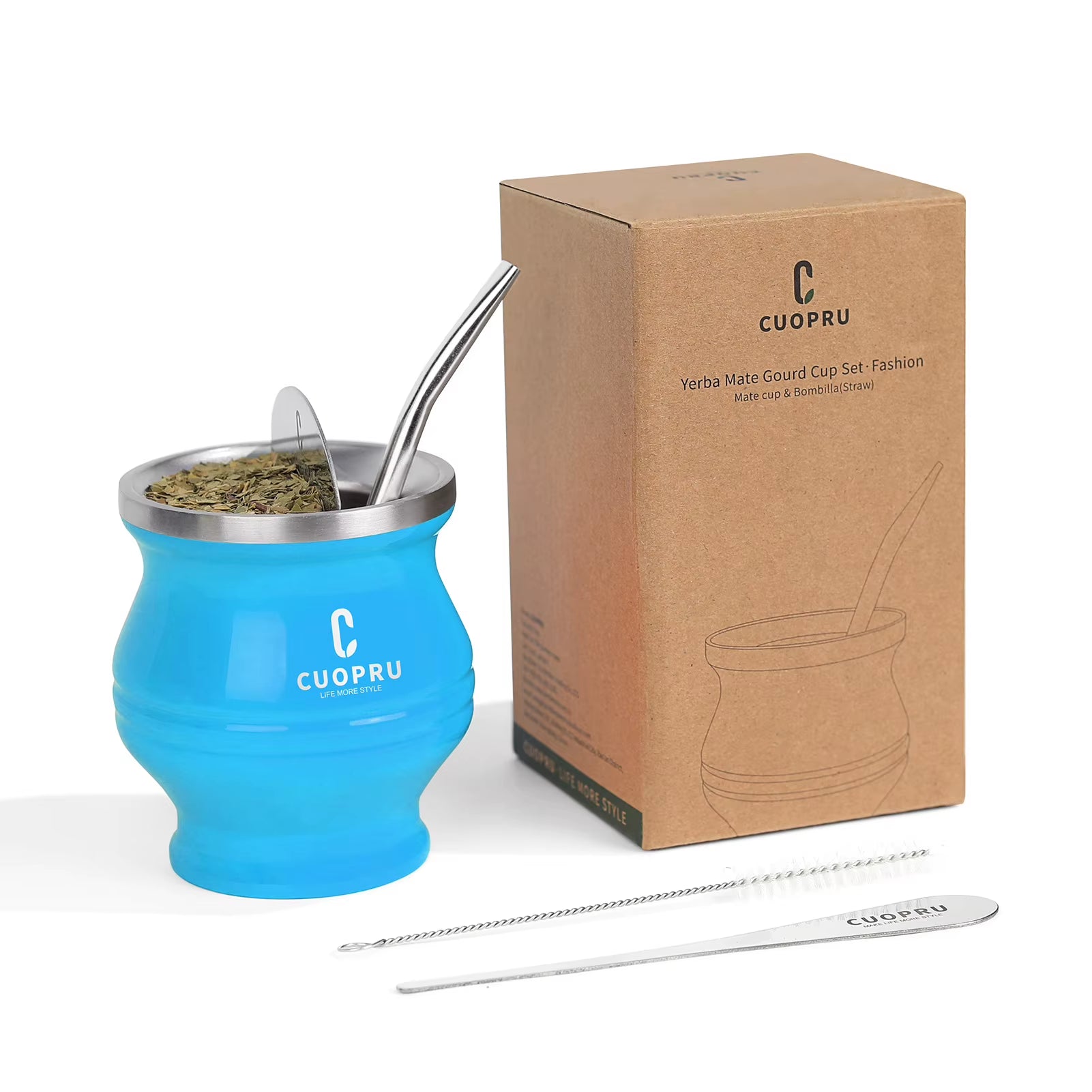 Yerba Mate Cup Bombilla Set - the 5 in 1 Yerba Mate Set Includes a Modern Mate Cup, Yerba Mate Shaper Set, Bombilla Mate (Set)