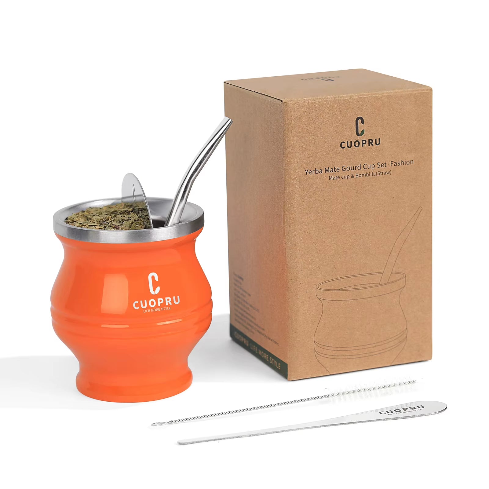 Yerba Mate Cup Bombilla Set - the 5 in 1 Yerba Mate Set Includes a Modern Mate Cup, Yerba Mate Shaper Set, Bombilla Mate (Set)