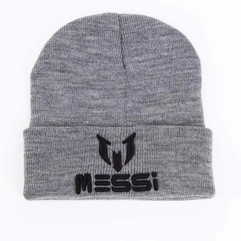 2024 New Soccer Messi Fans Hat Women Men Skullies Black Gray Women Beanie Whiter Hats Beanies Warm Knitted Hat Wool Cap Gorros