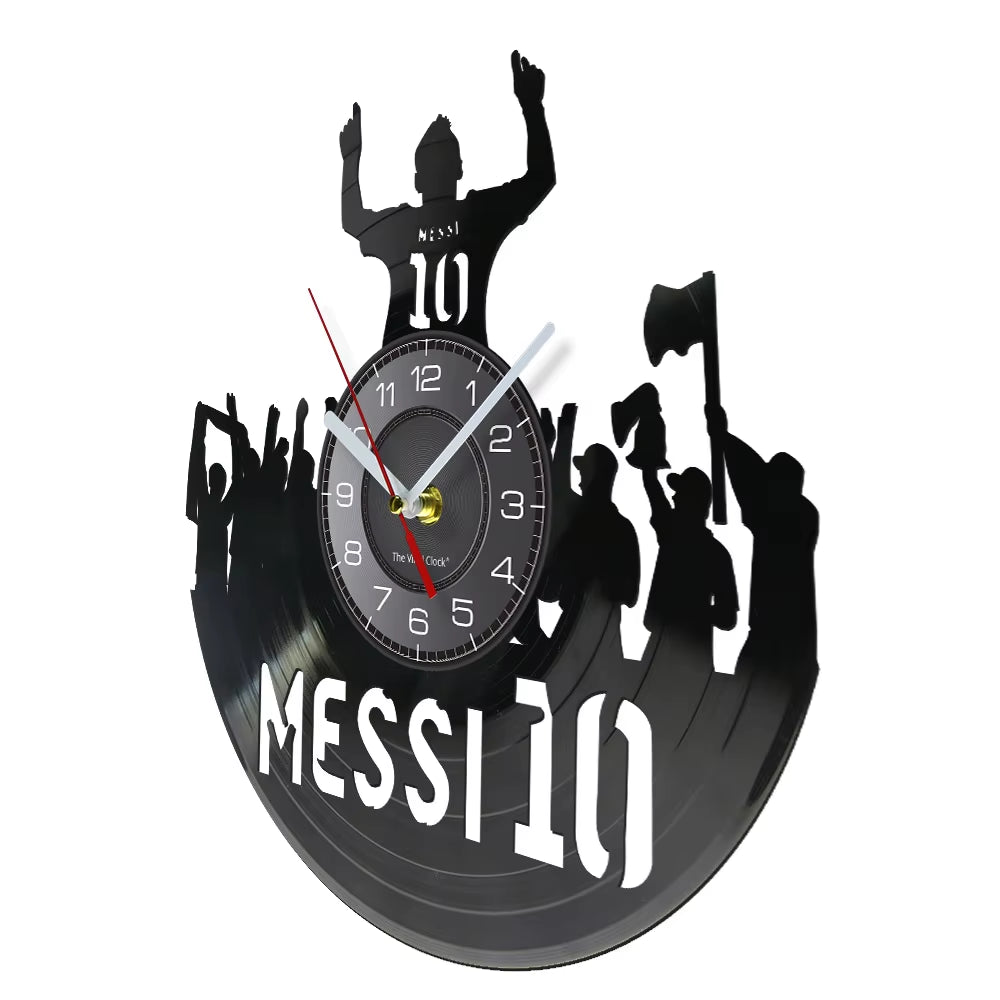 The King 10 Vinyl Record Wall Clock Argentina Football Player Diego Vinyl Clock the Unstoppable Force Legend for Football Fans