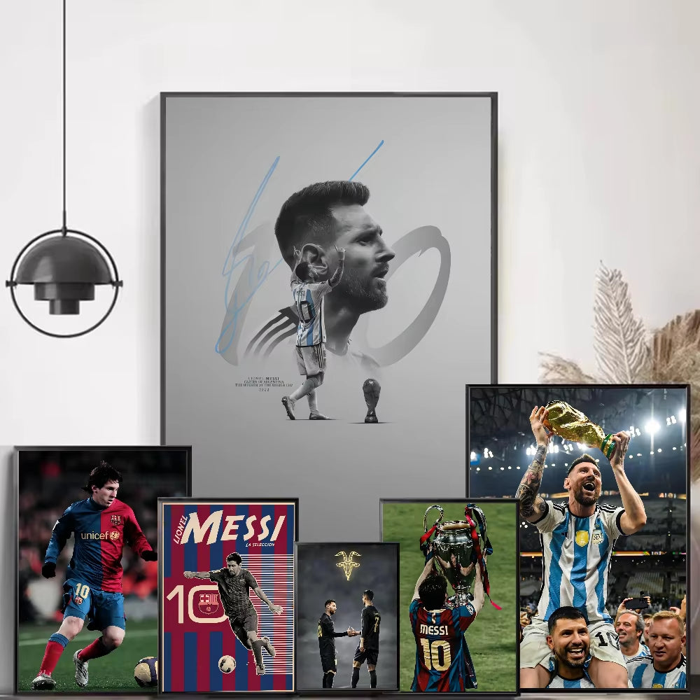 CUADRO DECORACIÓN -EL MEJOR JUGADOR DE TODOS LOS TIEMPOS- MESSI 10ARGENTINA/BARCELONA